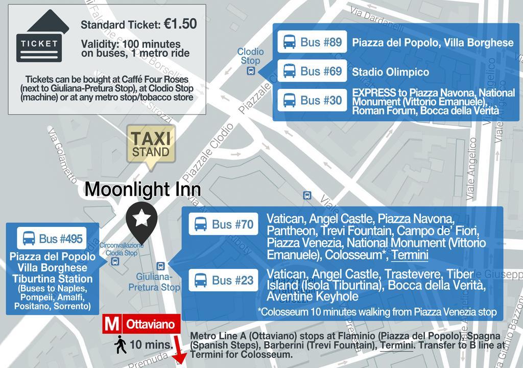 Moonlight Inn Guesthouse Rzym Zewnętrze zdjęcie